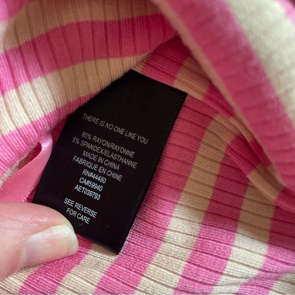 AFRM pink striped ribbed saddle one shoulder crop top - Picture 8 of 8